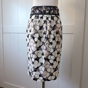 Anthropologie Floreat Silk Embroidered Sequin Ocean Mist Tulip Skirt Floral Sz 2